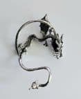 Game of Thrones Dragon Ear Cuff - Curved Tail , SILVER 7006
